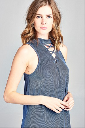 Sleeveless A-Line Dress With C ...